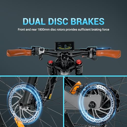 Antelope-P5 ebikes for Adults 750W 24"*4.0" Fat Tires，48V 16Ah Electric Commuter Bike,7 Gears with Full Suspension Hydraulic Brakes， Electric Bicycle for Adults，for All-Terrain Riding