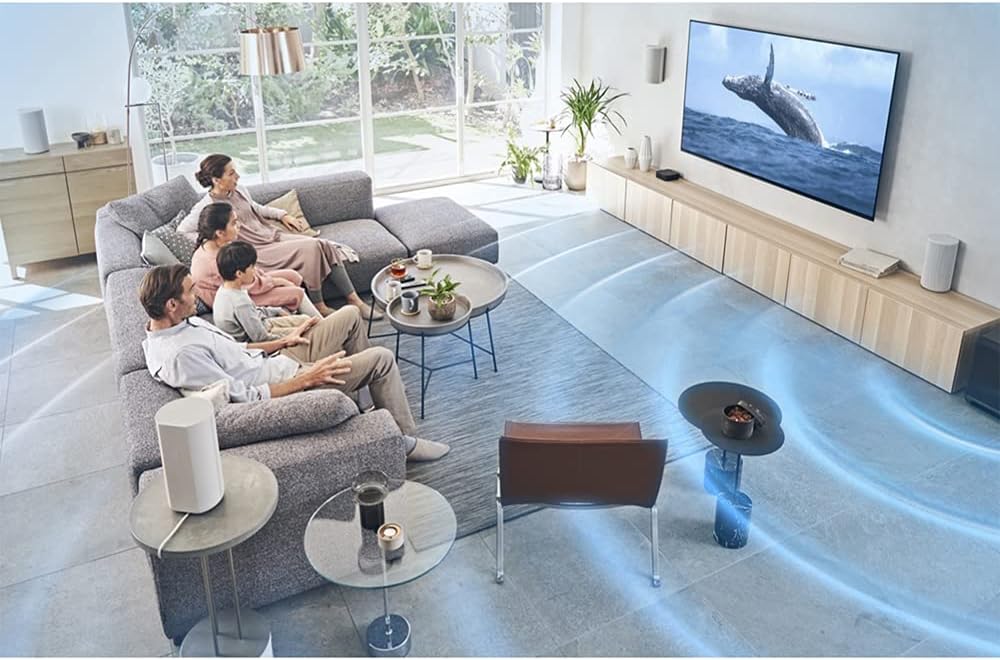 Sony HT-A9 High Performance Dolby Atmos 4-Speaker Home Theater System Bundle 7.1" 300W Wireless Subwoofer for HT-A9/A7000 Soundbars and 1 YR CPS Enhanced Protection Pack