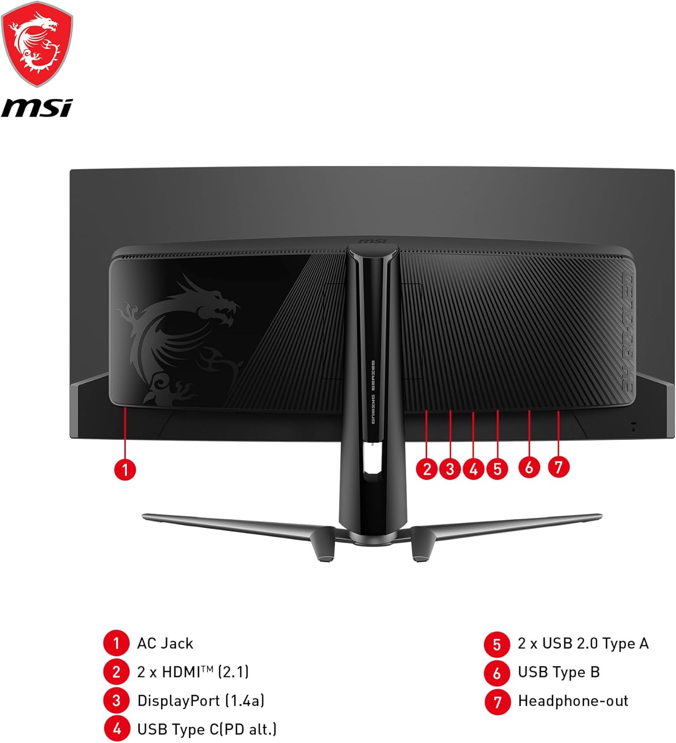 MSI MAG341CQP QD-OLED, 34 Curved OLED Gaming Monitor, 3440 x 1440 (UWQHD), OLED 0.03ms Response time, 175Hz, True Black HDR 400, HDMI, DP Port, USB Type C, Tilt, Height,Black