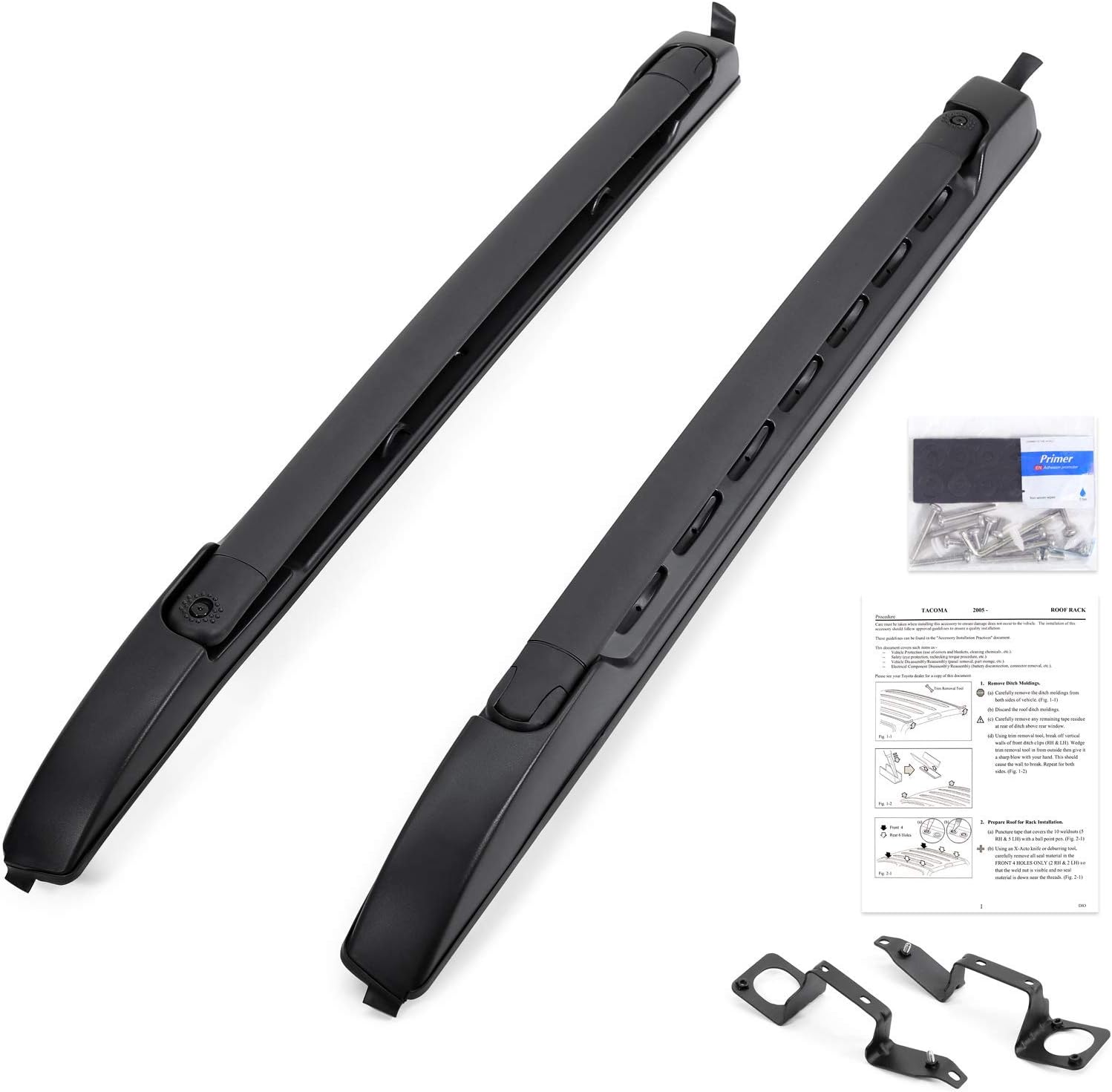 Toyota Tacoma Roof Rack Cross Bars for 2005-2022 Toyota Tacoma Double Cab Black Cross Bars Roof Racks