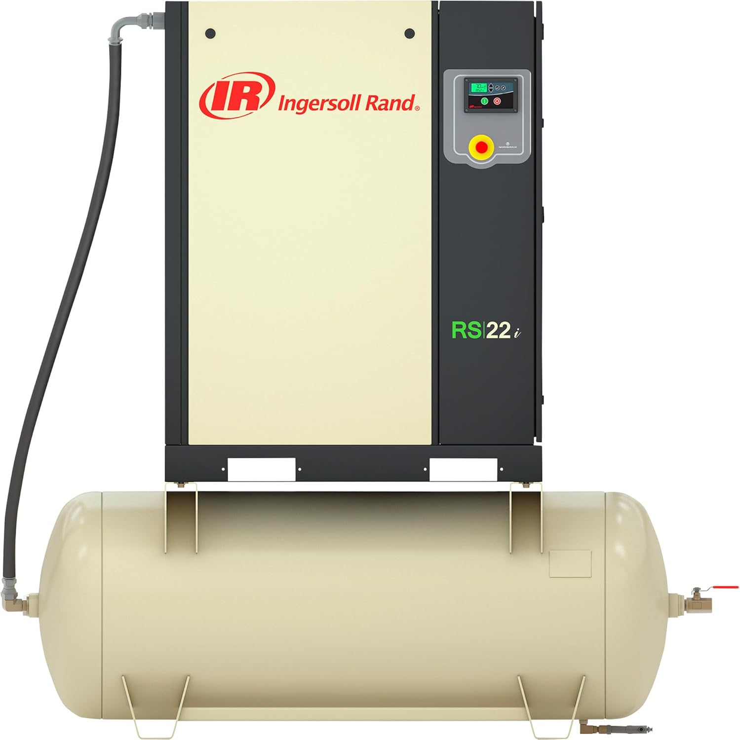 Ingersoll Rand Next Generation R-Series Oil-Flooded Rotary Screw Air Compressor, 30 HP, 460 Volt, 3 Phase, 120 Gallon Horizontal, Model# RS22i-A145
