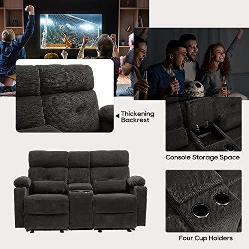 Recliner Sofa Set for Living Room, 2 Pieces Recliner Furniture Sofa Set, Power Reclining Sofa and Recliner, Reclining Living Room Set, Wall Hugger Reclining Sofa for Living Room