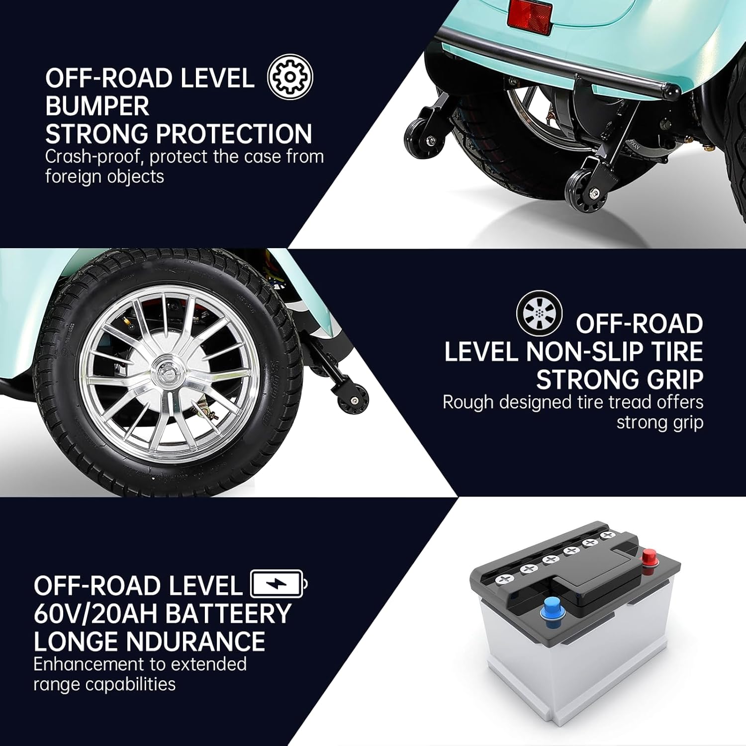 800W Heavy Duty 4 Wheel Mobility Scooters for Seniors & Adults 500lbs Capacity, Powered Mobility Scooters with 3-Speed Control & USB Charger Port, Under Seat Storage, Green