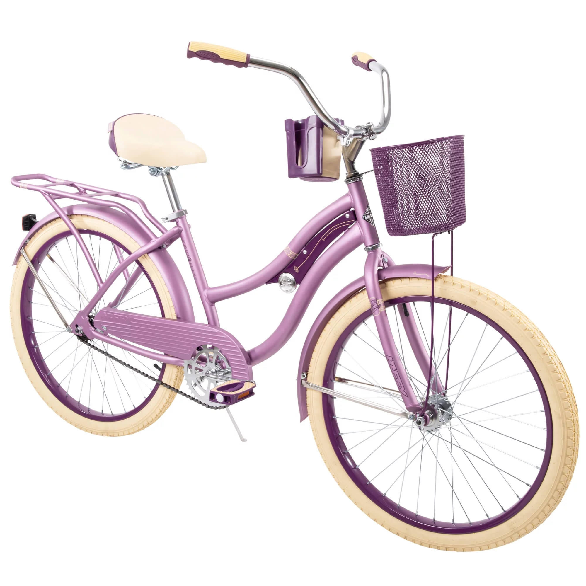 Huffy 24" Nel Lusso Girls' Cruiser Bike, Purple Satin, Age 12+ Years