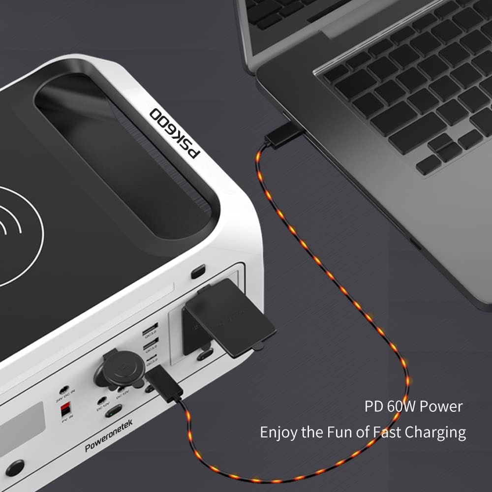 Poweronetek Portable Power Station 600W,460Wh Backup Lithium Battery,110V Pure Sine Wave AC Outlet ,Solar Generator (Solar Panel not Included) for Outdoors Camping Travel Hunting Emergency