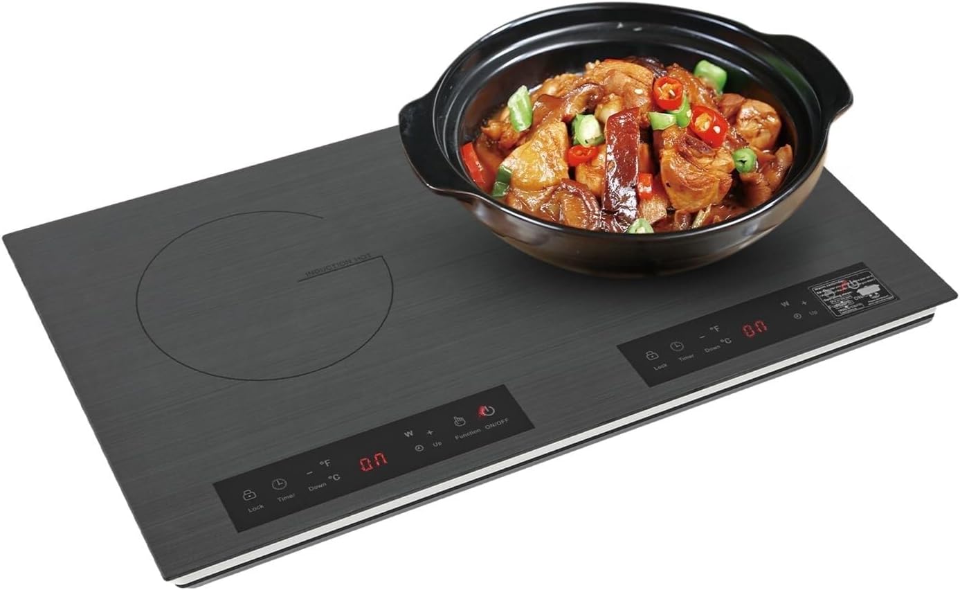 Double Induction Cooktop Double Induction Cooktop, 4000W 110V Induction stove top Knob Control, Portable Iduction Cooktop with 9 Power Levels