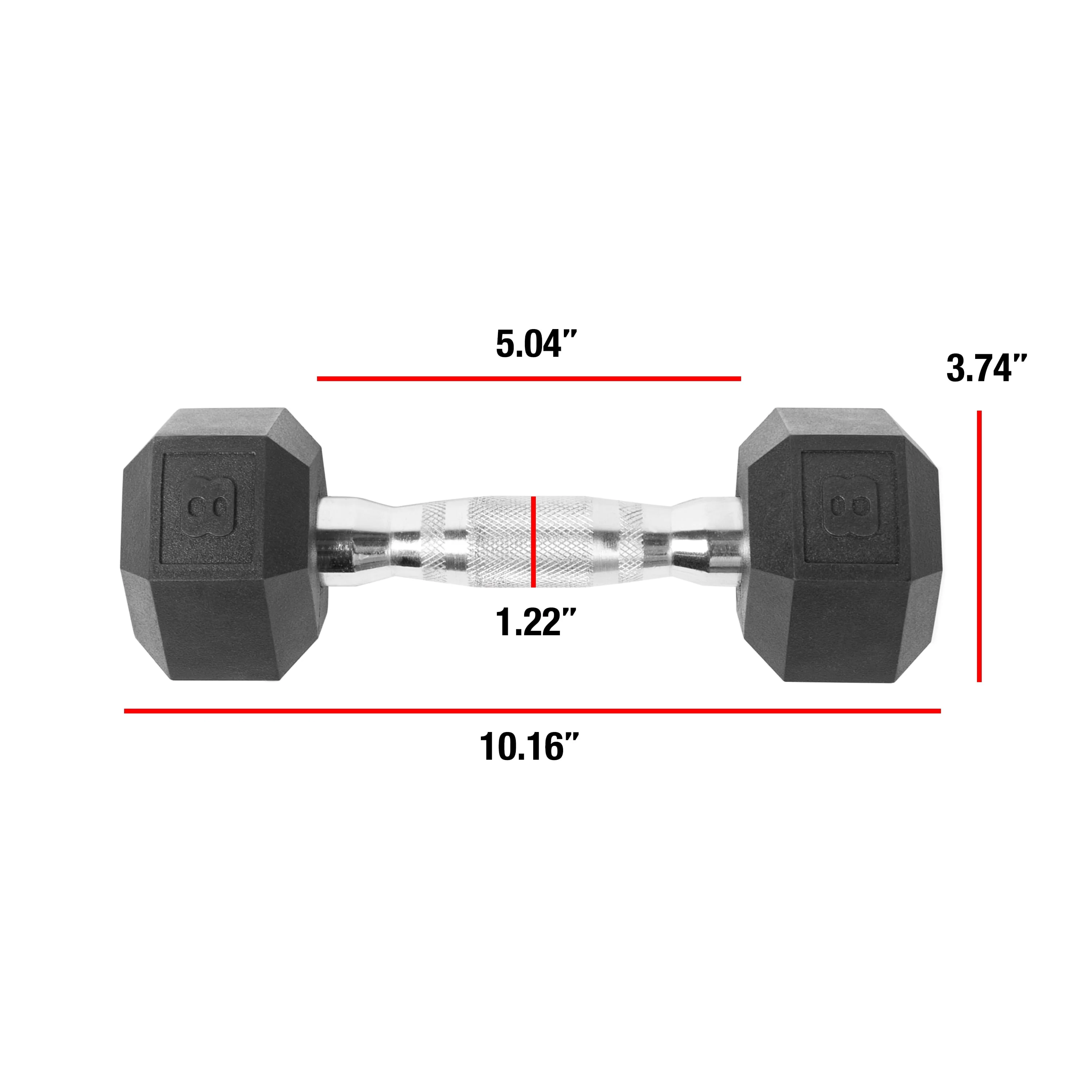 CAP Barbell, 20lb Coated Rubber Hex Dumbbell, Pair
