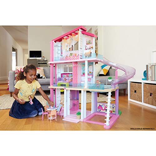 Barbie Dreamhouse Dollhouse with Pool, Slide and Elevator, Plus Lights, Sounds and 70+ Total Accessories, for 3 to 7 Year Olds