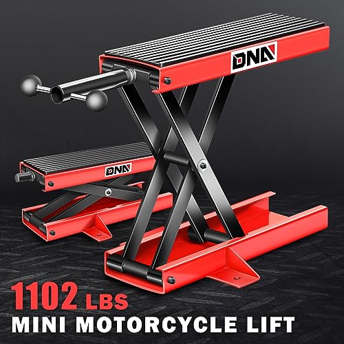 DNA MOTORING Motorcycle Lift Table 1000lbs Capacity Motorcycle Support Stand L 86.2in x W 22in Motorcycle Lift Jack Lifting Range 7.2-30.3in Black TOOLS-00780