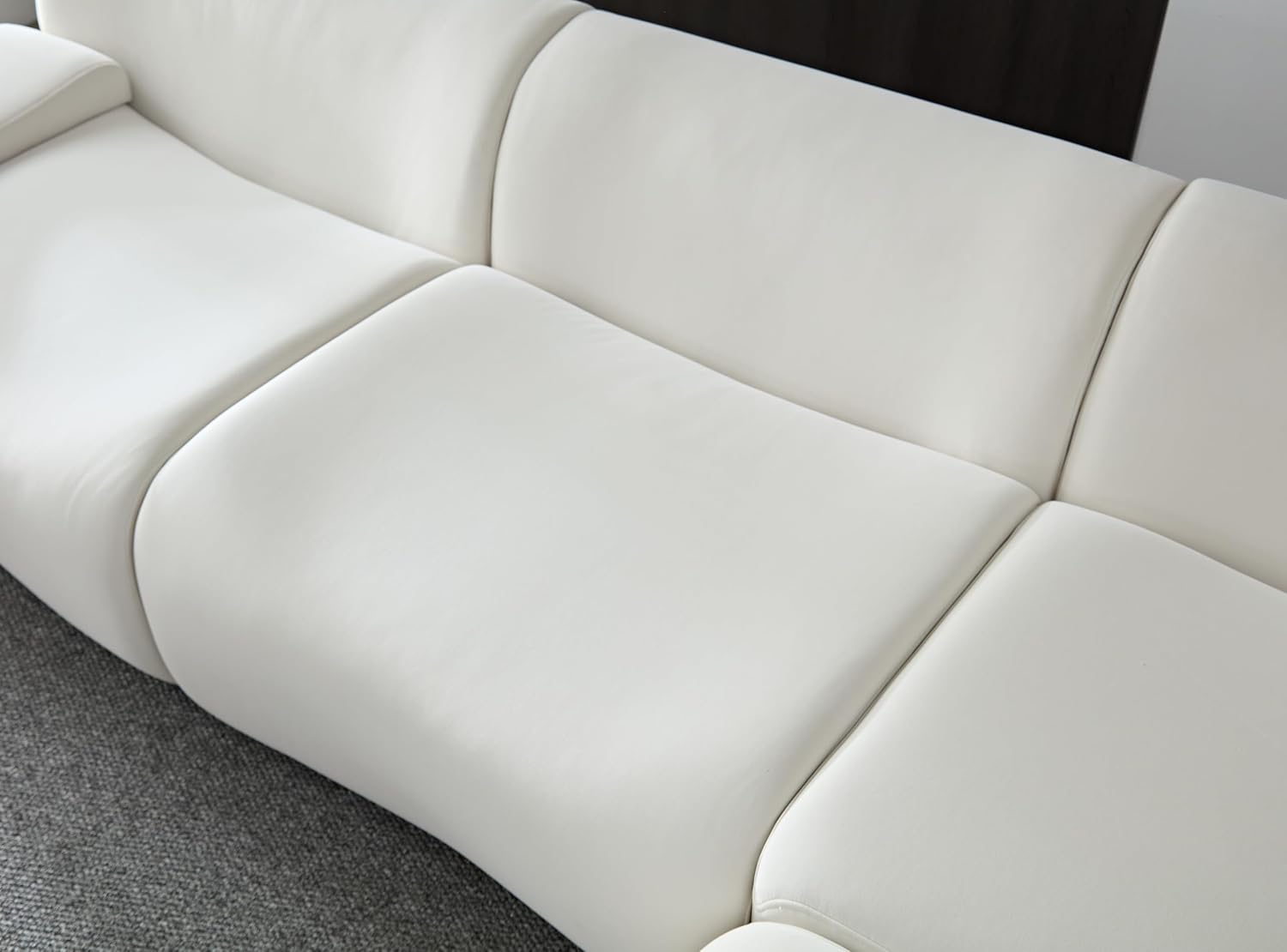 105.9'' Luxury Modern Sectional Curved Sofa - Contemporary Design, Plush Comfort, Curved Couch for Living Room, L-Shape Right Chaise (White)