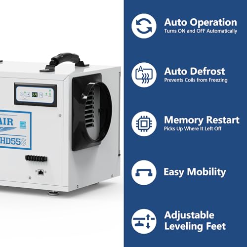 AlorAir Sentinel HD55 Dehumidifier, for Basement & Crawl space
