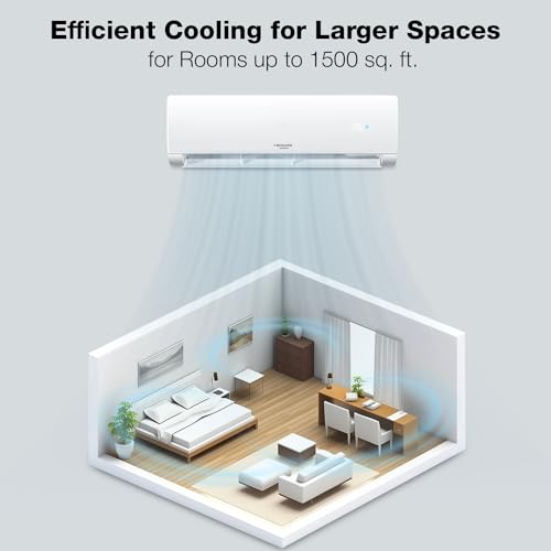Bonaire Durango Mini Split Air Conditioner and Heater with Smart Wifi App Enabled, Energy Saving Inverter Ductless Wall AC Unit for Rooms, White