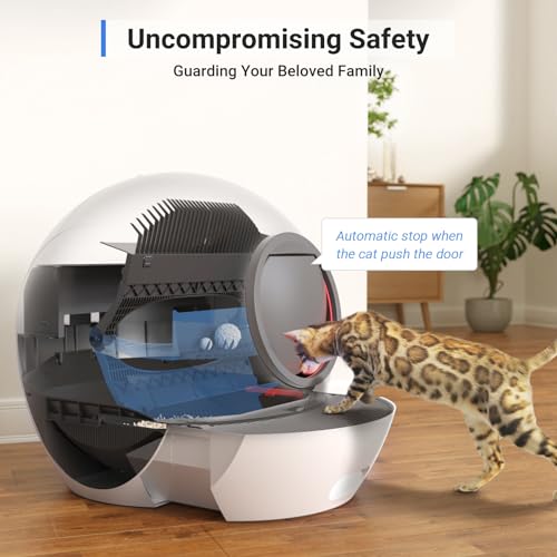 ELS PET Self Cleaning Cat Litter Box with 2 Pack Litter for Multiple Cats,Cat Litter Box Automatic Cleaning App Control/Smart Monitor/Odor-Removal Designl,Electric Litter Box with 2 Pack Litter-Purple