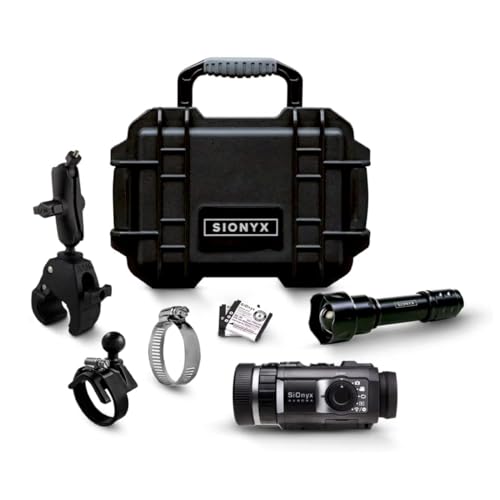 SiOnyx Aurora Black Color Digital Night Vision Camera & Kits – Rugged and Impact-Resistant Aurora Black, WiFi, Mount, 32GB MicroSD Card, Waterproof Protective Case, & More