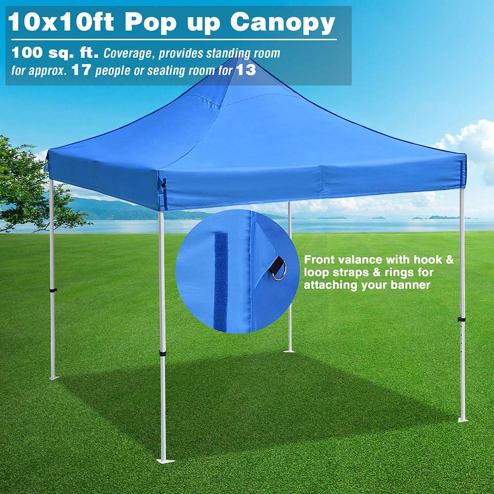Instahibit 10x10 ft Pop Up Canopy Tent Commercial Instant Shelter Flea Market Canopy w/ Roller Bag