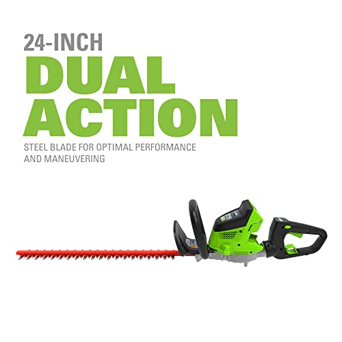Greenworks 40V 24" Cordless Hedge Trimmer, 3.0Ah Battery and Charger Included