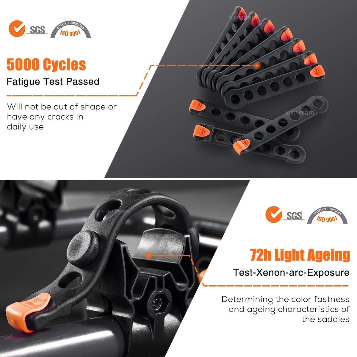 IKURAM R 3 Bike Rack Bicycle Carrier Racks Hitch Mount Double Foldable Rack for Cars, Trucks, SUV's and minivans with a 2 Hitch Receiver