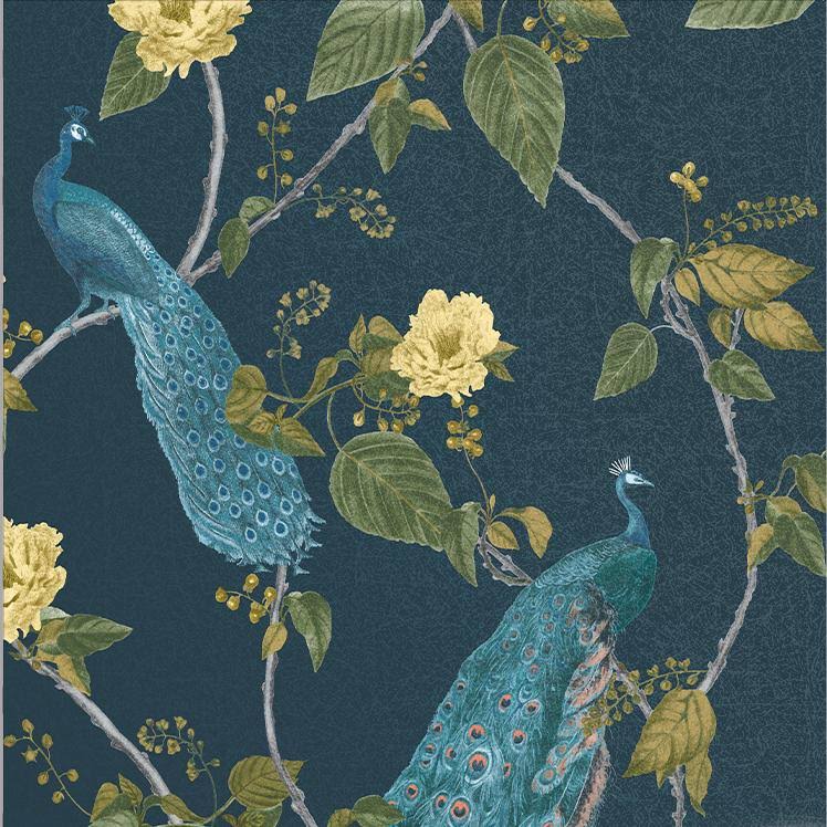 Graham u0026 Brown Resplendence Navy Wallpaper