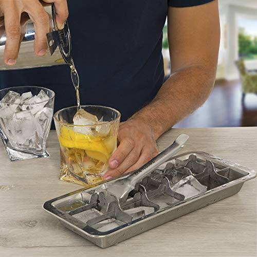 GOWA Easy Removal Metal Ice Trays with Handle - Stainless Steel Ice Cube Maker and Tray, 18 Slot Mold - BPA-Free, Food-Grade Fre