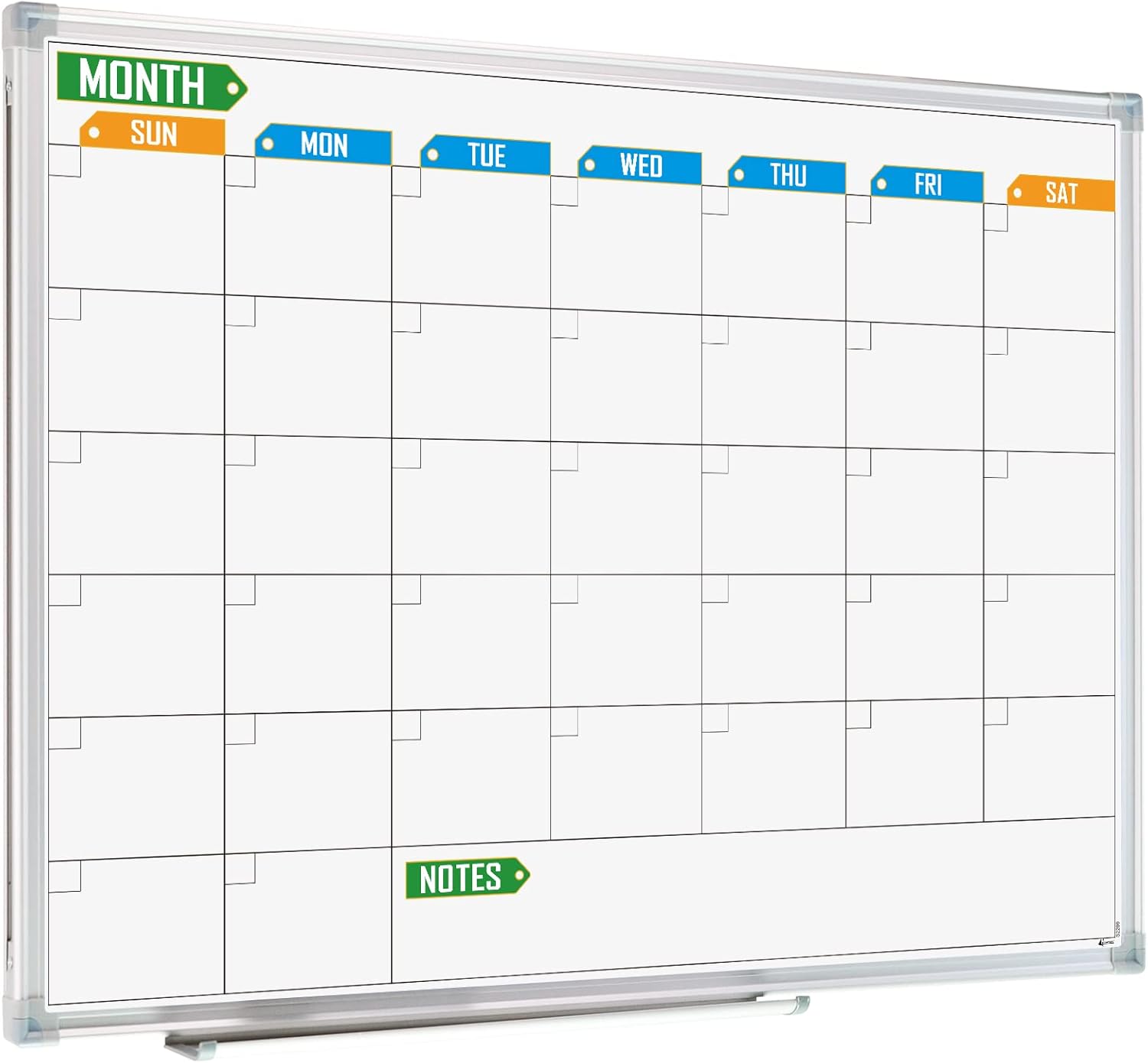 Lockways Dry Erase Calendar Whiteboard, White Board Calendar Monthly 24 x 18, Wall-Mounted Aluminum Framed Calendar Board
