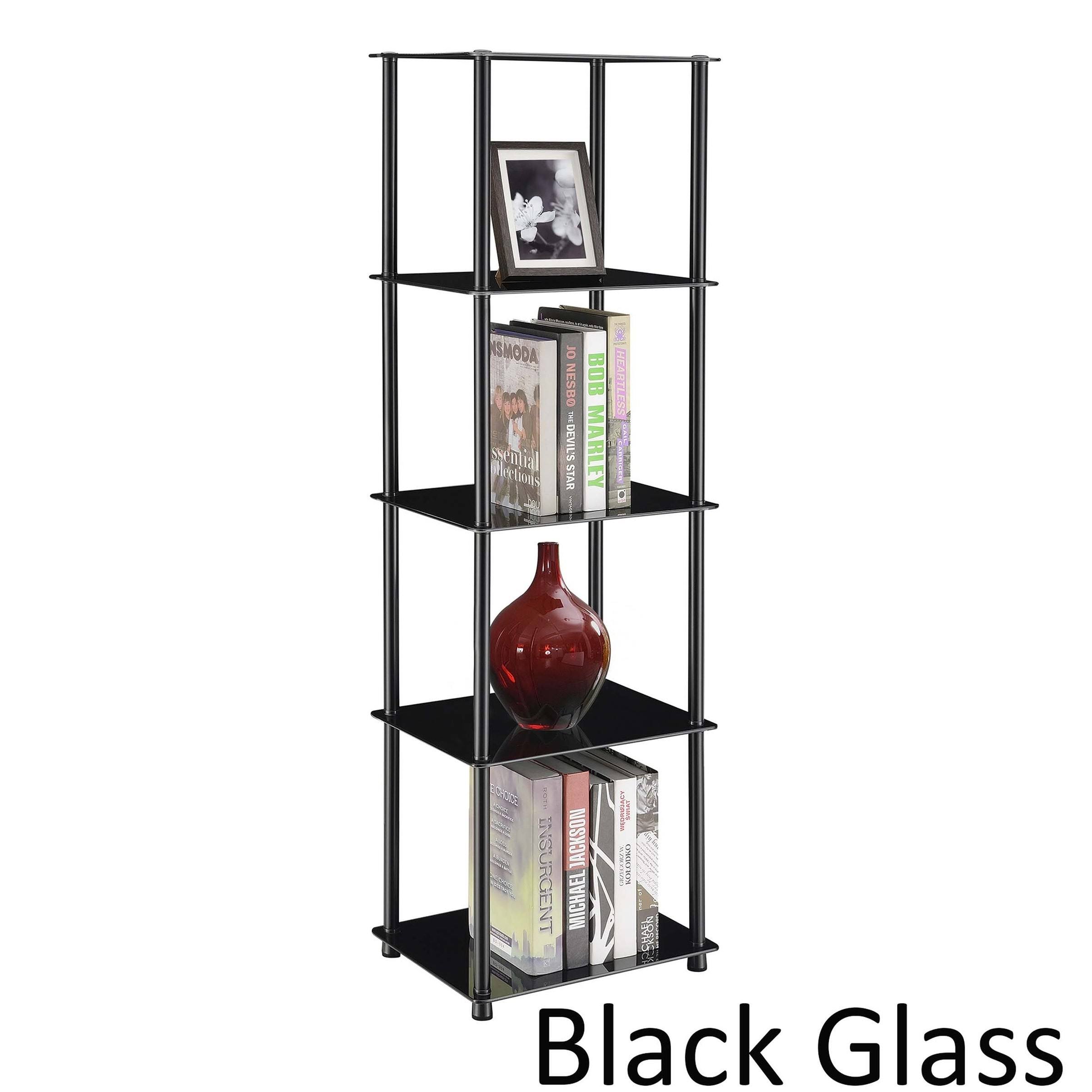 Convenience Concepts Designs2Go Classic 5-Tier Tower, Black Glass