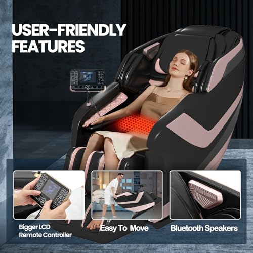 Artist hand Massage Chair Full Body, Zero Gravity Massage Chair, Dual Core SL-Track Massage Recliner Chair with 12 Modes, Bluetooth Speakers, Full Body Airbag Compression, Heating, Foot Rollers, Black