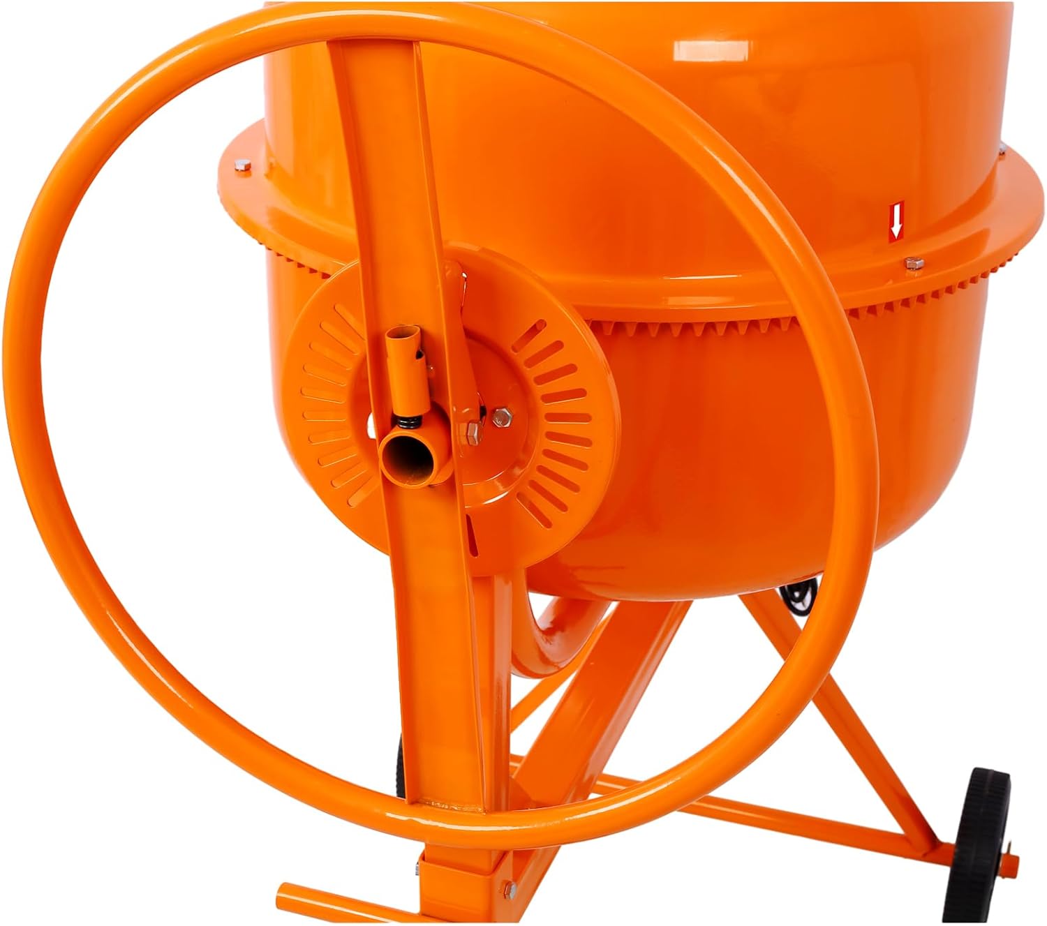 5 CU FT Electric Cement Mixer, Portable Electric Concrete Mixer Machine With Wheel & Stand, 2/3 HP 650W 120V Power Cement Mixer Machine for Stucco Mortar Seeds Fodder, ‎orange