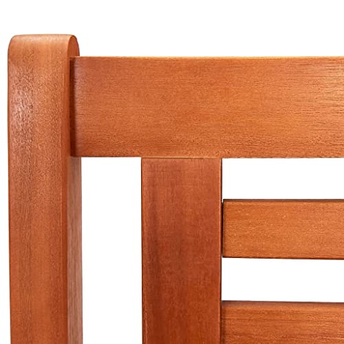 Patio Benches 3-Seater Patio Bench 59.1" Solid Eucalyptus Wood,Rustic Brown Eucalyptus Wood Patio Bench with Backrest for Outdoor Relaxation and Comfort Outdoor Furniture & Accessories