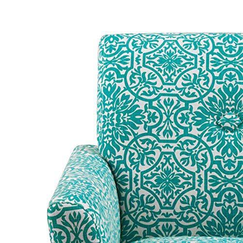 Domesis Button Tufted Arm Chair Gold Damask