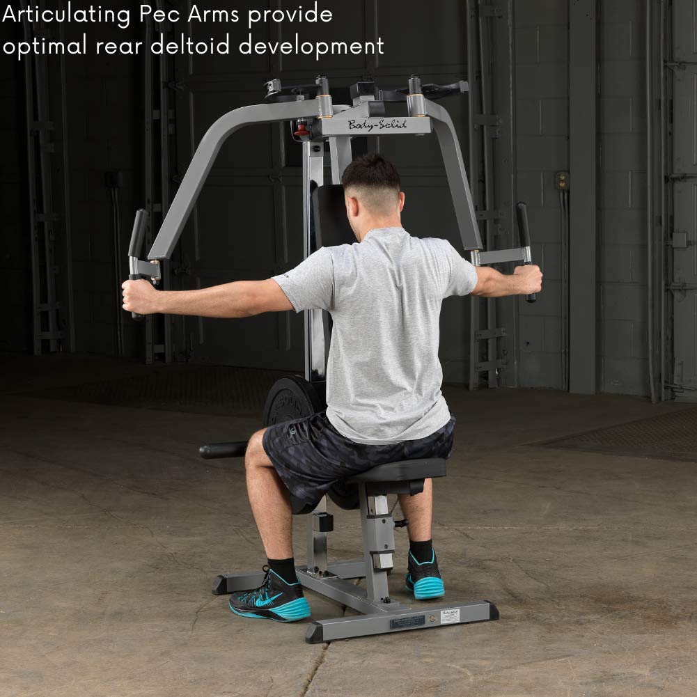 Body-Solid (GPM65B) Dual Function PEC Machine - Plate Loaded, Adjustable Chest, Back & Shoulder Workout Equipment