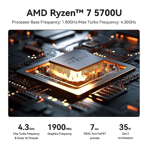 Beelink SER5 MAX Mini PC, AMD Ryzen 7 5800H(7nm, 8C/16T) up to 4.4GHz, Mini Computer 32GB DDR4 RAM 500GB NVME SSD, Micro PC 4K@60Hz Triple Display, Mini Gaming Computer WiFi6/BT5.2/54W/HTPC/W-11 Pro