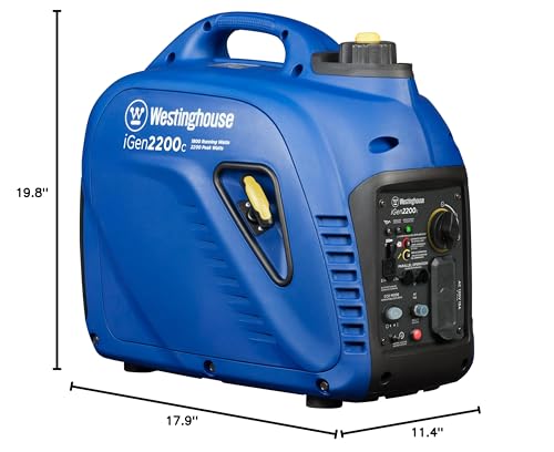 Westinghouse 2550 Peak Watt Super Quiet & Lightweight Portable Inverter Generator, RV Ready 30A Outlet, Gas and Propane Powered, CO Sensor, Parallel Capable, Long Run Time