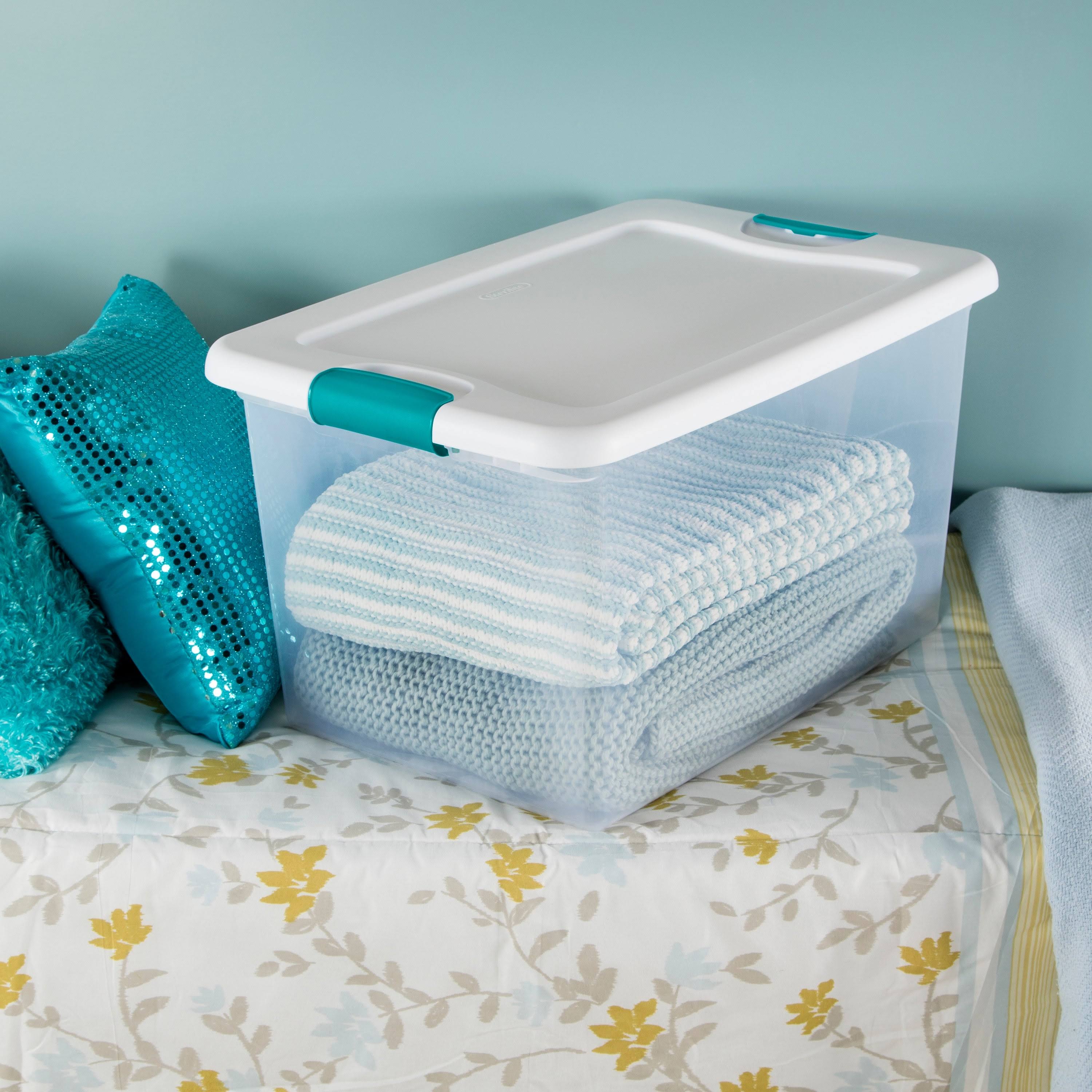 Case of 6 Sterilite 64 Quart Latching Boxes - 16x22 Wide - Clear