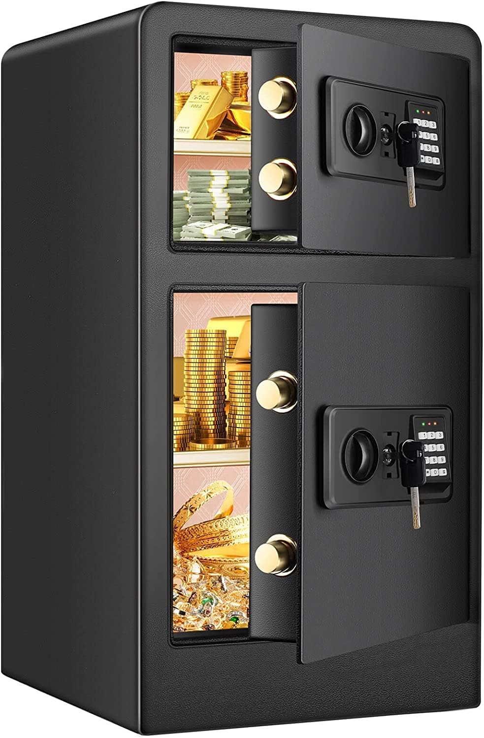 5.0 Cuft Extra Large Fireproof Safe Box with [𝑫𝒐𝒖𝒃𝒍𝒆 𝑫𝒐𝒐𝒓], Heavy Duty Digital Home Security Safe with Hidden Lock Box, Anti-Theft Fire Proof Home Safe for Money, Valuable, Document