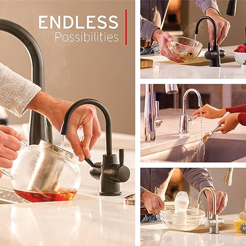 InSinkErator HOT250 Instant Hot Water Dispenser System, Single-Handle Faucet in Satin Nickel with 2/3-Gallon Stainless Steel Tank, H250SN-SS