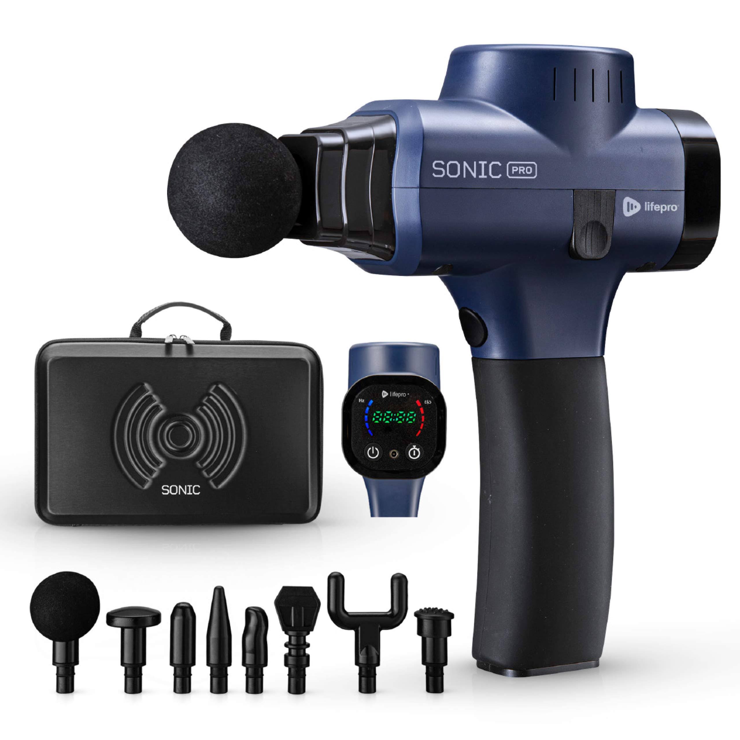 LifePro Sonic Pro Deep Tissue Percussion Massager, Blue