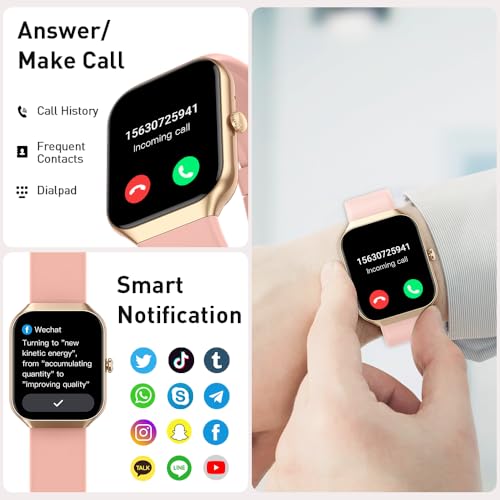 Smart Watch(Answer/Make Call), 1.96 HD Smartwatch for Men Women, 2025 New Fitness Watch with 112+ Sport Modes, Heart Rate, Sleep Monitor, Pedometer, IP68 Waterproof Activity Tracker for Android iOS
