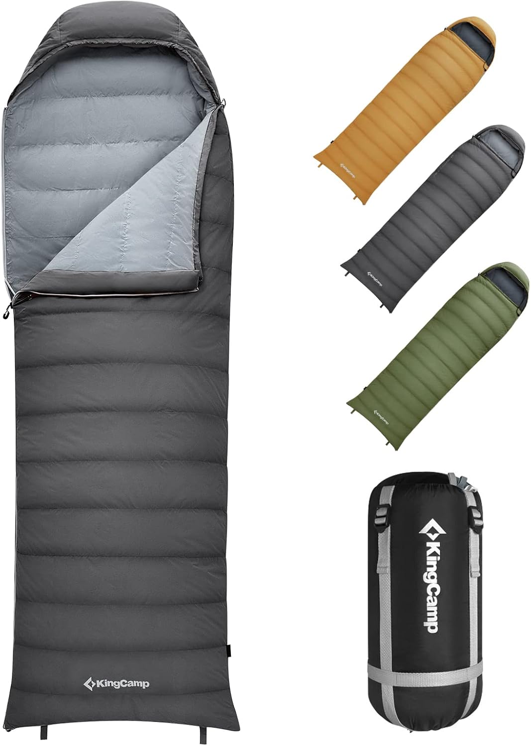 Kingcamp Down Sleeping Bag 650 Fill Power Ultralight Compact Portable 0 Degree Sleeping Bags for Adults Cold Weather Backpacking Camping Hiking Traveling with Compression Sack