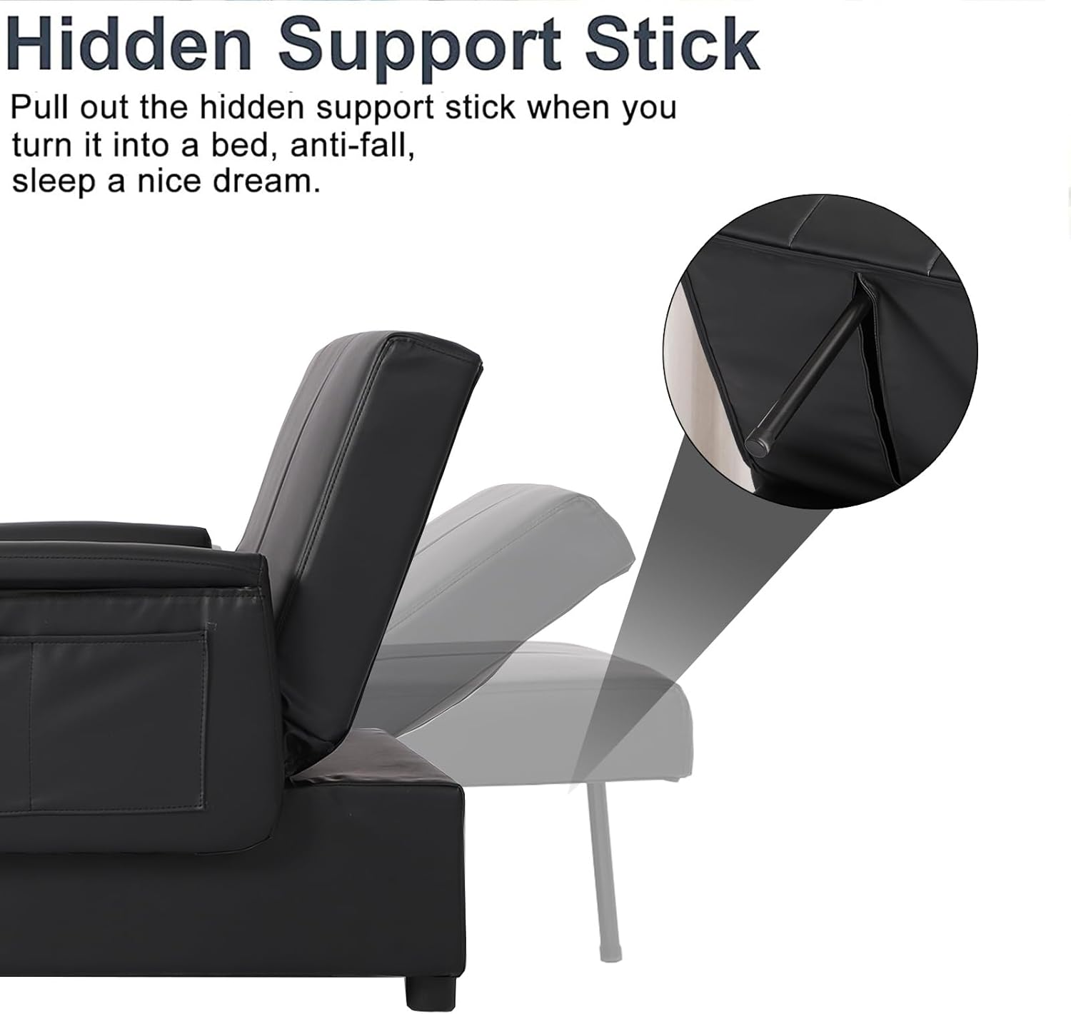 BINGTOO Bed Chair, 3 in 1 Lounge Chair,Multi-Function Folding Sofa Bed, Ottoman Bed Sleeper, Pull Out Sofa Bed Chair, Ottoman Bed, Convertible Chair to Bed, Pull Out Bed Couch for Home Office