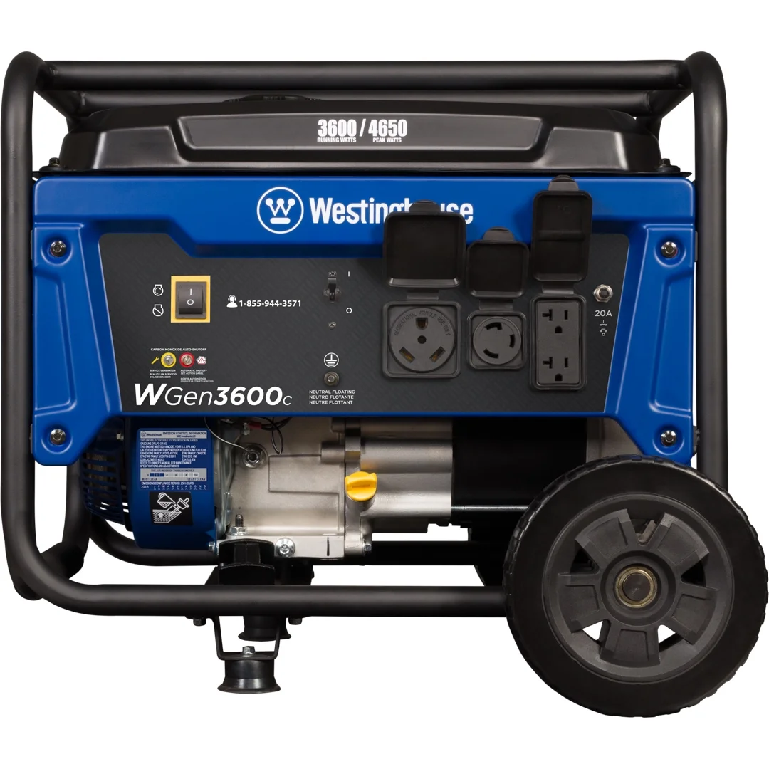 Westinghouse 4650 Peak Watt RV Ready Outlet, Gas Powered Portable Generator with CO Sensor