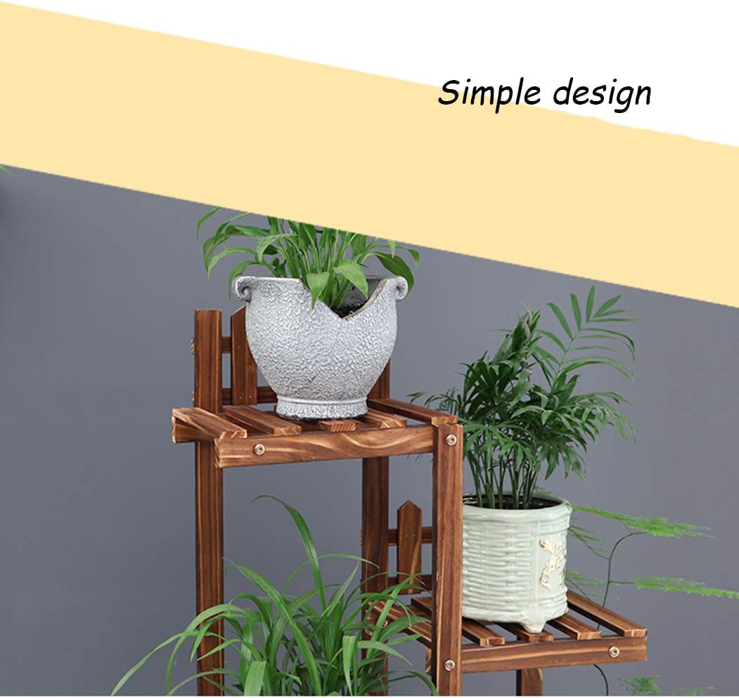 Plant Display Stand Potted Rack Flower Pot Holder Storage Shelves Herb Bonsai Shelf Wooden Multi-Layer Ideal Gardeners Gift for Garden Indoor