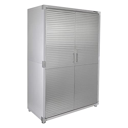 Seville Classics UltraHD Solid Steel Lockable Metal Storage Cabinet Locker Organizer, w/Adjustable Shelves for Garage, Warehouse, Office, Classroom, Granite, 48" W x 24" D x 72" H
