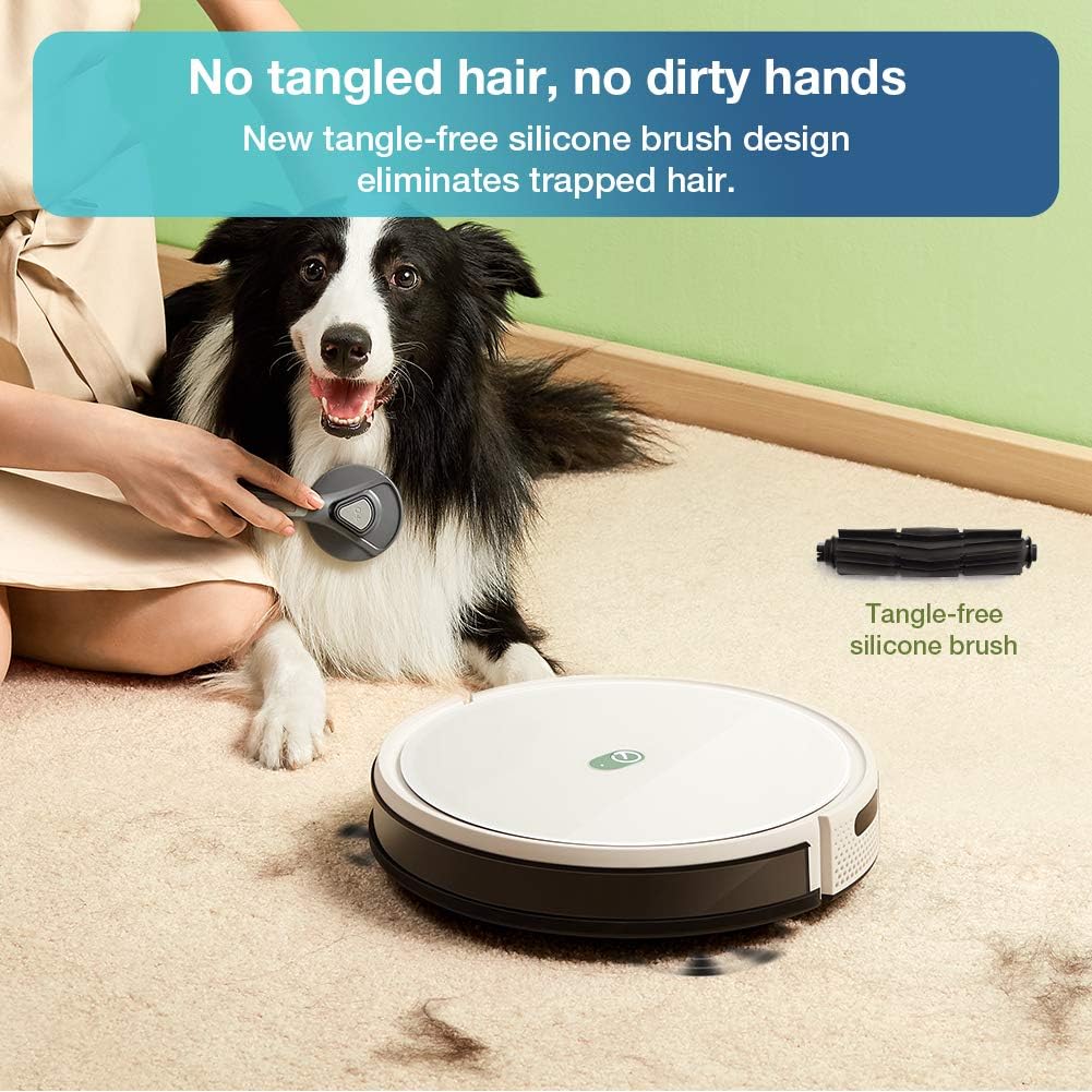 yeedi k650 Robot Vacuum, 2000Pa Wi-Fi Robotic Vacuum Cleaner with 800ML Big Dustbin and Tangle-Free Brush, Perfect for Pet Hair, Carpets, Hard Floor, Self-Charging, Compatible with Boundary Strips