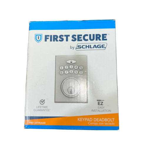 First Secure by Schlage Truss Keypad Electronic Deadbolt in Stainless Steel