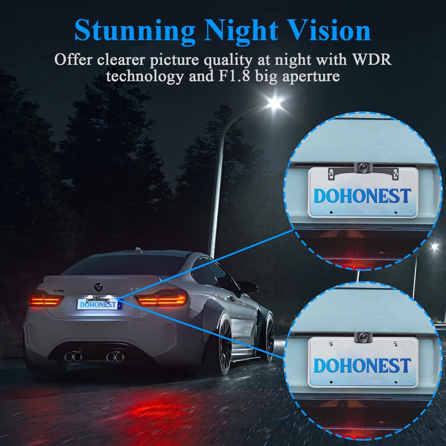 Wireless Backup Camera for Car with 5 Monitor, HD 1080P No Delay Bluetooth Backup Camera System for Truck Pickup Minivan Support Add Second RV Camera DIY Installation to Avoid Drill Hole -DoHonest S4
