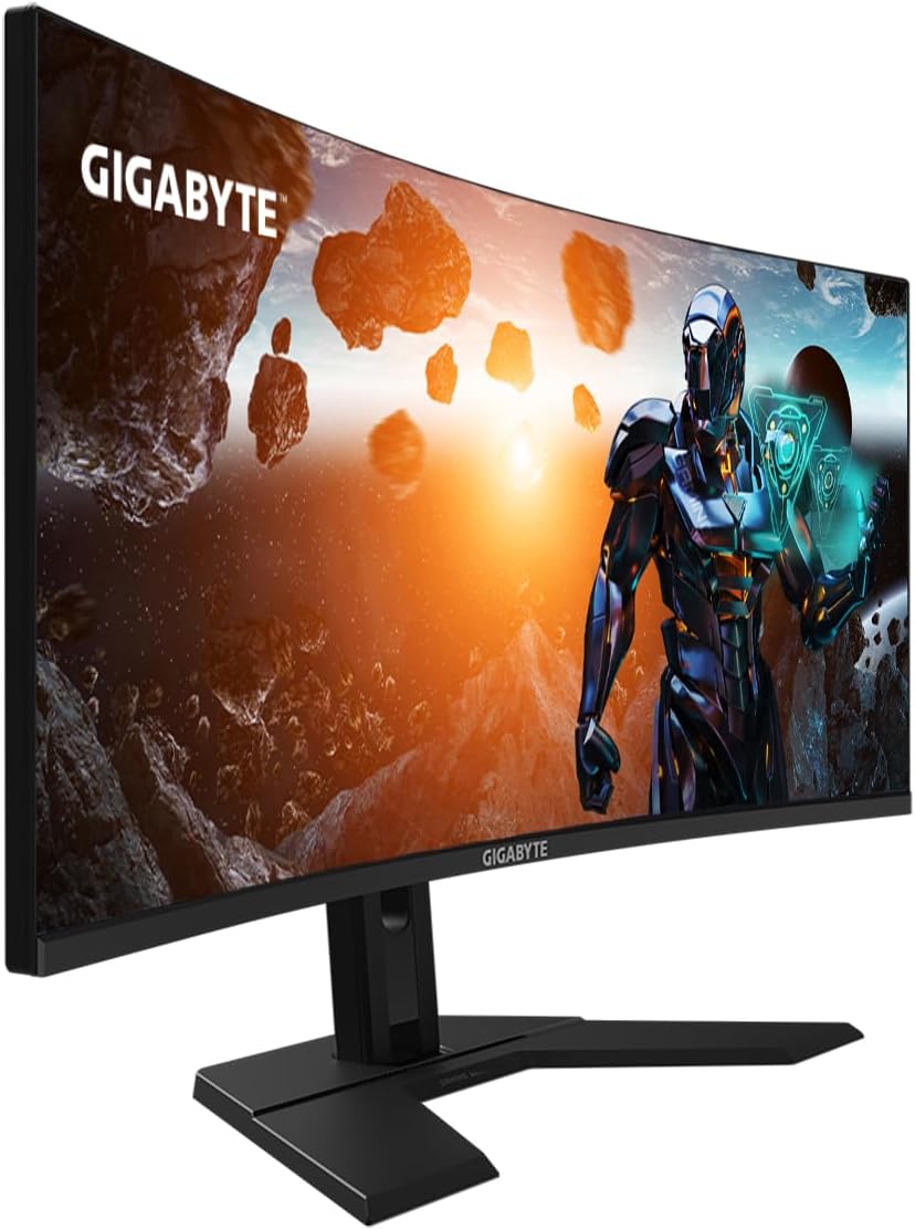 Gigabyte GS34WQC 34" 120Hz 1440P Curved Gaming Monitor, 3440x1440 VA 1500R Display, 1ms (MPRT) Response Time, HDR Ready, FreeSync Premium, 1x Display Port 1.4, 2X HDMI 2.0,Black