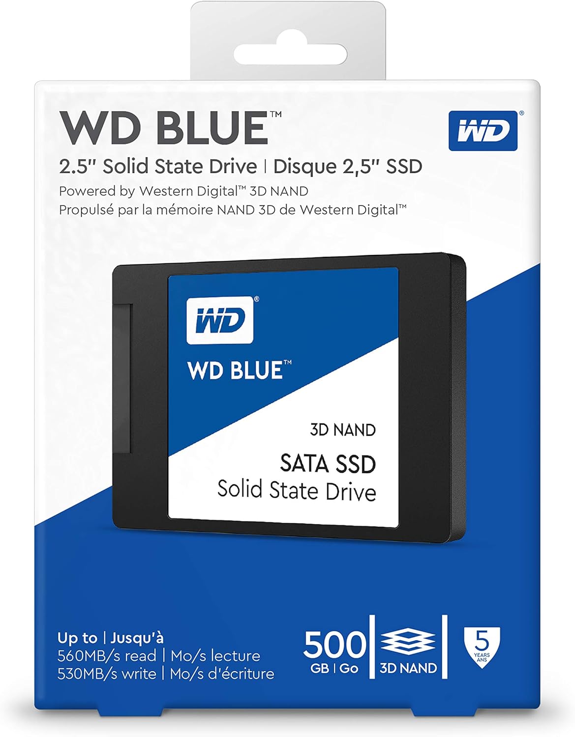 Western Digital 500GB WD Blue 3D NAND Internal PC SSD - SATA III 6 Gb/s, 2.5"/7mm, Up to 560 MB/s - WDS500G2B0A Pack of 2