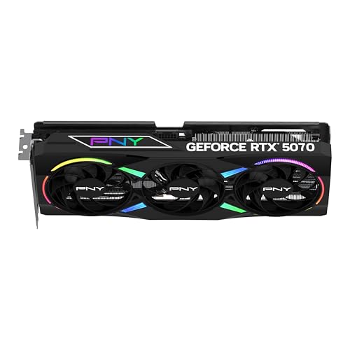 PNY NVIDIA GeForce RTX™ 5070 12GB ARGB Overclocked Triple Fan Graphics Card (DLSS 4, PCIe® 5.0, HDMI®/DP 2.1, 2.4-Slot, Epic-X™ RGB Lighting)