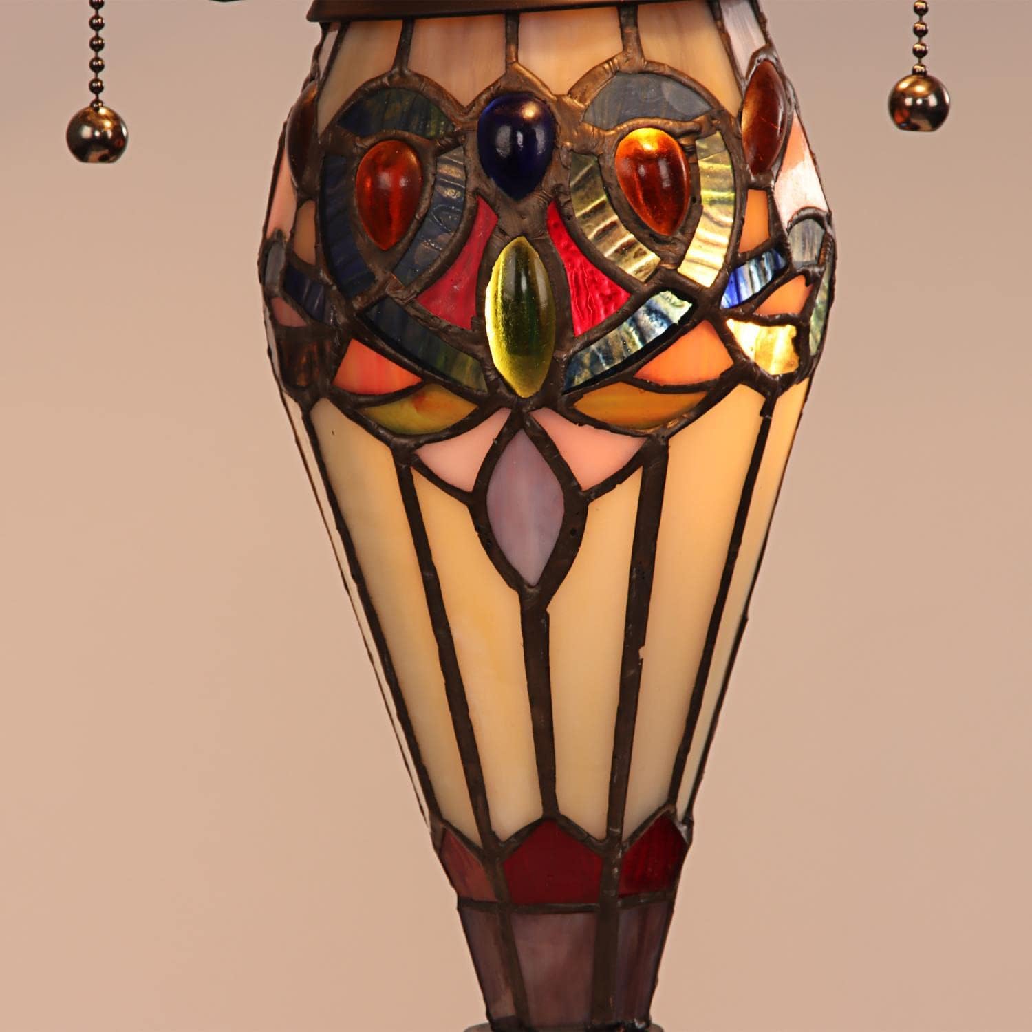 Chloe Lighting Serenity Victorian Tiffany-Style Dark Bronze 3 Light Double Lit Table Lamp 16" Wide