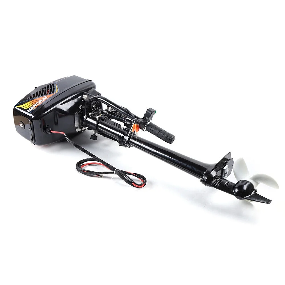 HANGKAI Electric Outboard Motor 1200W  Pure Copper Core Brushless Motor Fishing Boat Engine Long Shaft 48V Omni-directional Rotary Joystick W/ 90° Rotatable Bracket Fishing Boat Trolling